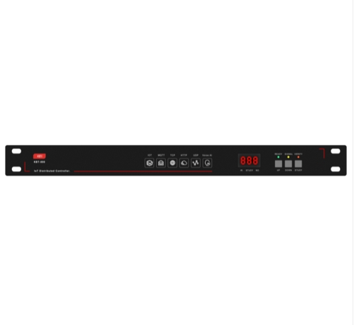 KBTi科博泰分布式网络云中控-KBT-800采用双供电备份系统，交流支持90-230V宽电压供电，或者使用外置12V直流供电。当交流供电掉电时，系统能自动切换到12V直流供电，保证设备正常工作。